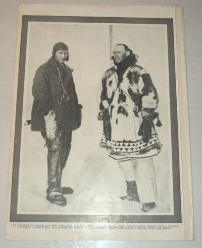 Image for A vintage magazine photographic illustration of the AMERICAN AVIATOR CARL BEN EIELSON, in whose honor Alaska's Eielson Air Force Base is named, pictured with the Polar Explorer George Hubert Wilkins.