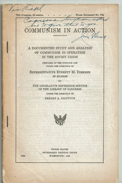 Image for COMMUNISM IN ACTION: A Documented Study and Analysis of Communism in Operation in the Soviet Union.... (Cover title).