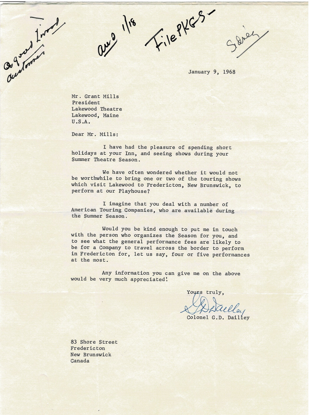Image for A CORRESPONDENCE including 2 LETTERS SIGNED by the Canadian-born British Ice Hockey player GORDON A CORRESPONDENCE including 2 LETTERS SIGNED by the Canadian-born British Ice Hockey player GORDON