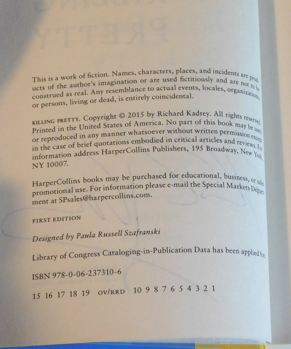 KILLING PRETTY. A Sandman Slim Novel. [SIGNED by RICHARD KADREY].