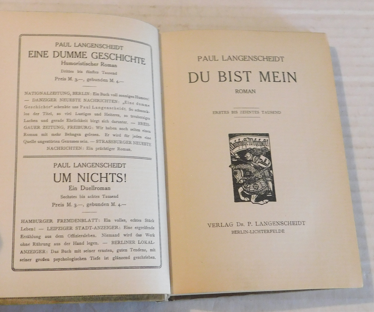 DU BIST MEIN: ROMAN. [You Are Mine].