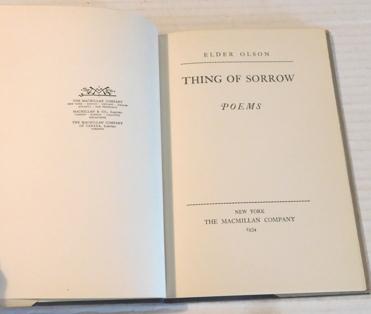 Image for THING OF SORROW: POEMS. THING OF SORROW: POEMS.