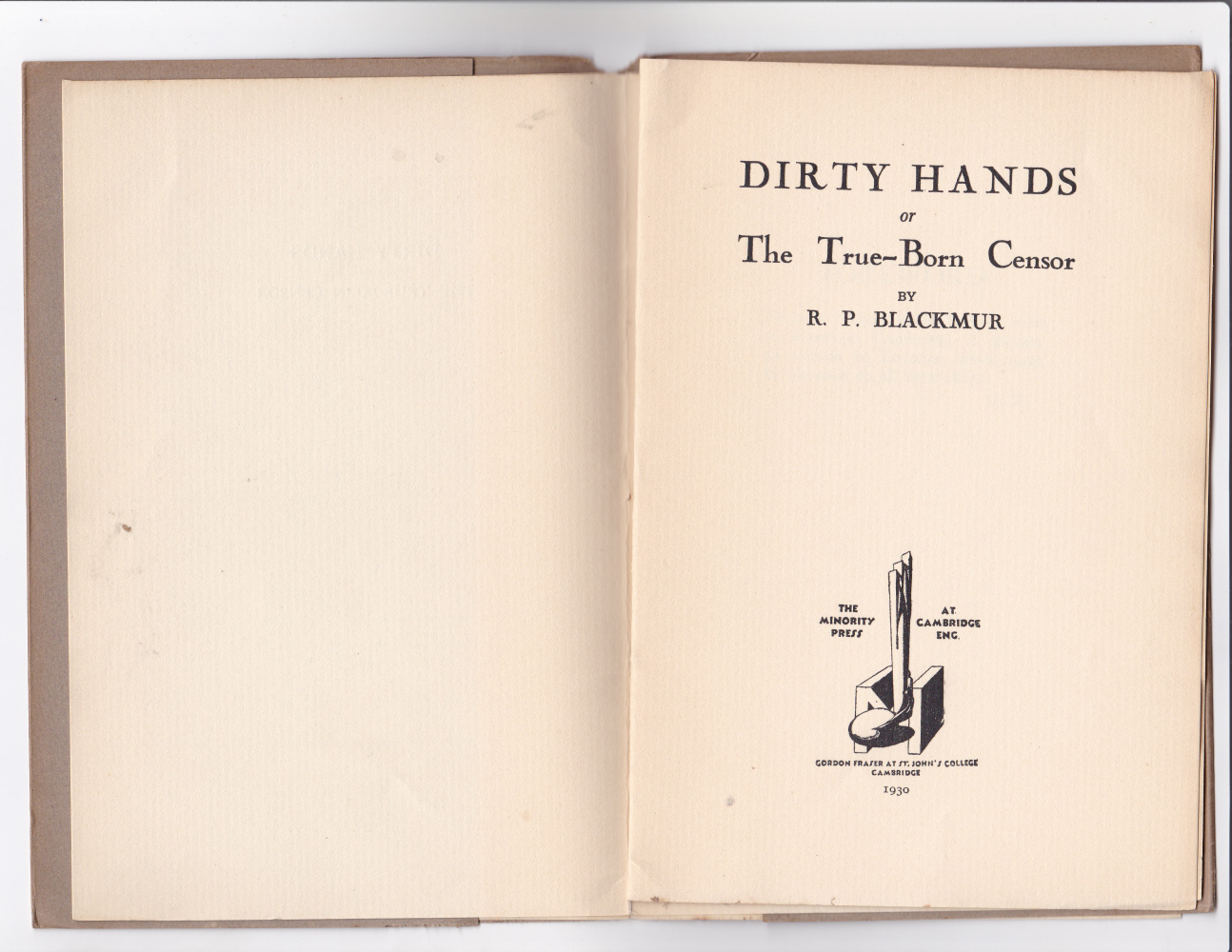 Image for DIRTY HANDS OR THE TRUE-BORN CENSOR. DIRTY HANDS OR THE TRUE-BORN CENSOR.