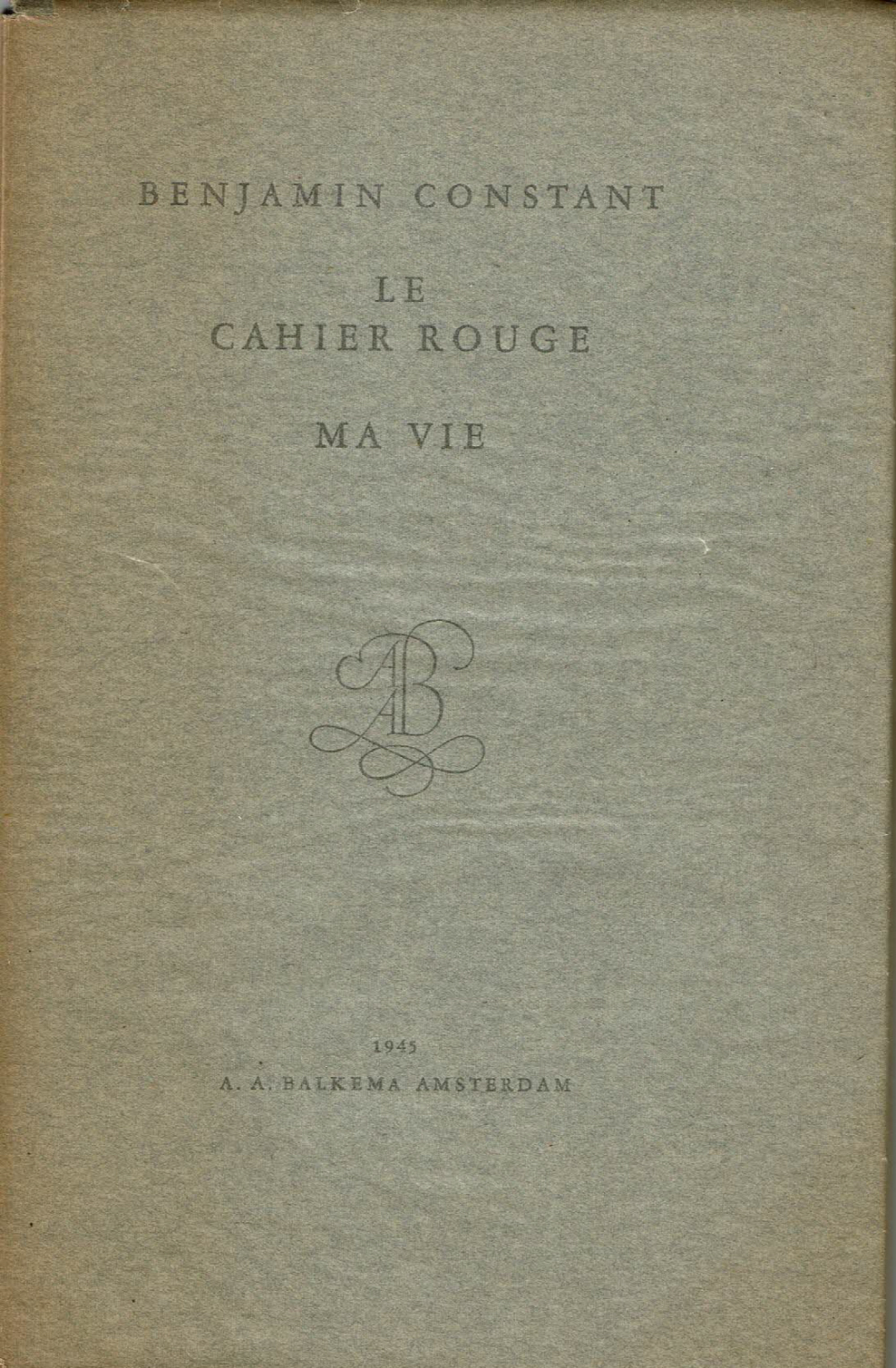Image for LE CAHIER ROUGE / MA VIE. LE CAHIER ROUGE / MA VIE.
