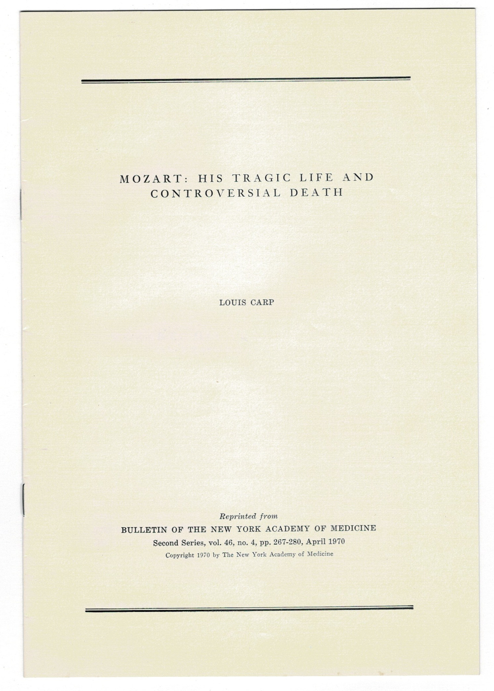 Image for MOZART: HIS TRAGIC LIFE AND CONTROVERSIAL DEATH. MOZART: HIS TRAGIC LIFE AND CONTROVERSIAL DEATH.